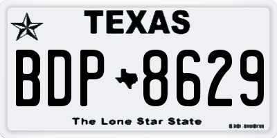 TX license plate BDP8629