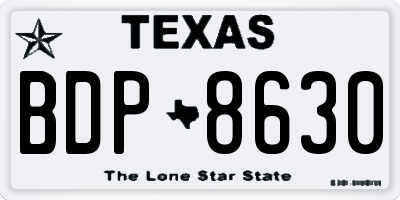 TX license plate BDP8630