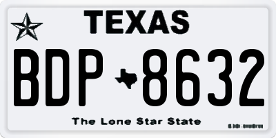 TX license plate BDP8632