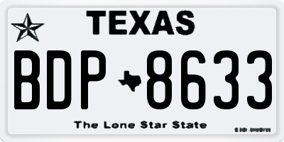 TX license plate BDP8633