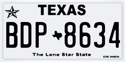 TX license plate BDP8634
