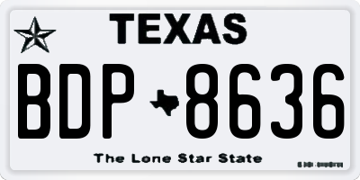 TX license plate BDP8636