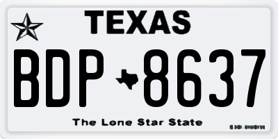 TX license plate BDP8637