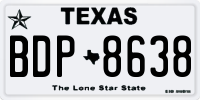 TX license plate BDP8638