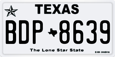 TX license plate BDP8639