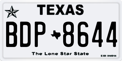 TX license plate BDP8644