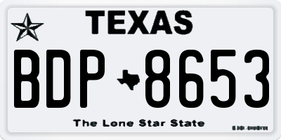 TX license plate BDP8653