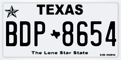 TX license plate BDP8654
