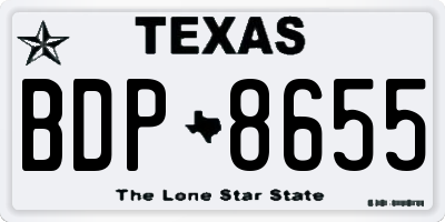 TX license plate BDP8655