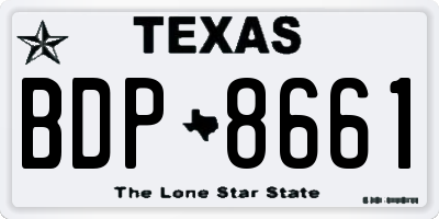 TX license plate BDP8661