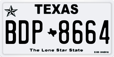 TX license plate BDP8664