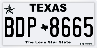 TX license plate BDP8665