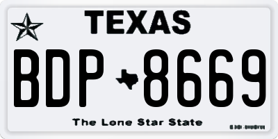 TX license plate BDP8669