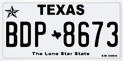 TX license plate BDP8673