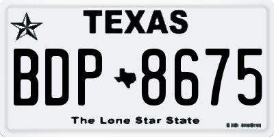 TX license plate BDP8675
