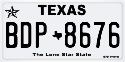 TX license plate BDP8676