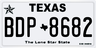 TX license plate BDP8682