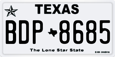 TX license plate BDP8685