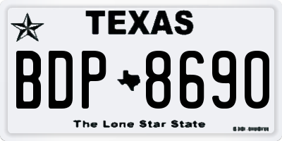 TX license plate BDP8690