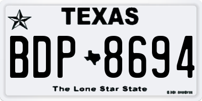 TX license plate BDP8694