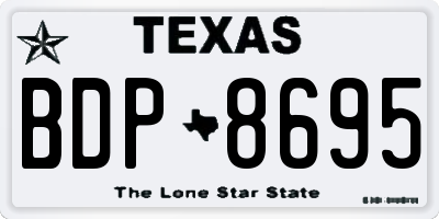 TX license plate BDP8695