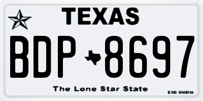 TX license plate BDP8697