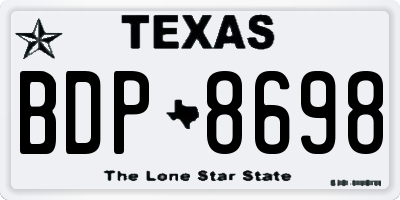 TX license plate BDP8698