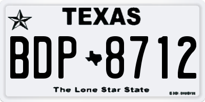 TX license plate BDP8712