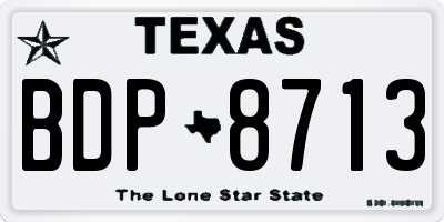 TX license plate BDP8713
