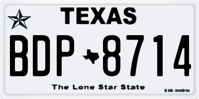 TX license plate BDP8714