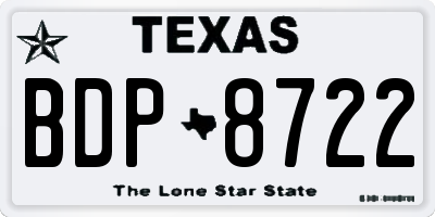 TX license plate BDP8722