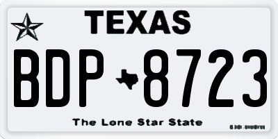 TX license plate BDP8723