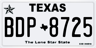 TX license plate BDP8725