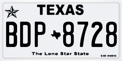 TX license plate BDP8728