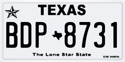 TX license plate BDP8731