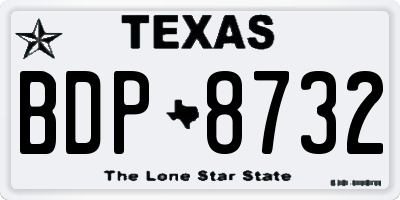 TX license plate BDP8732