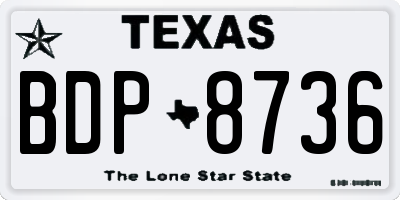 TX license plate BDP8736