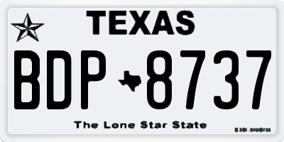 TX license plate BDP8737