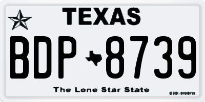 TX license plate BDP8739