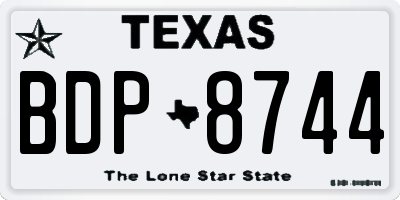 TX license plate BDP8744