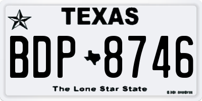 TX license plate BDP8746