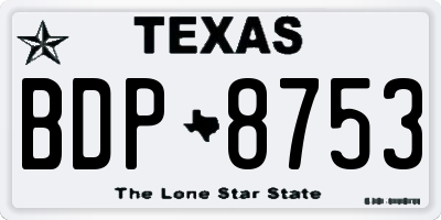 TX license plate BDP8753