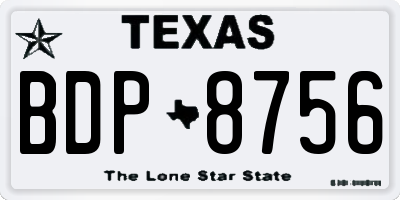 TX license plate BDP8756