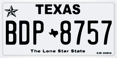 TX license plate BDP8757