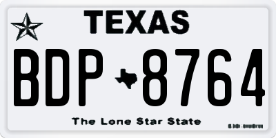 TX license plate BDP8764