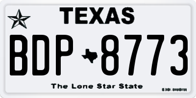 TX license plate BDP8773