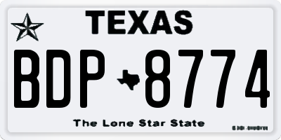 TX license plate BDP8774