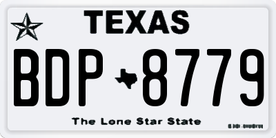 TX license plate BDP8779