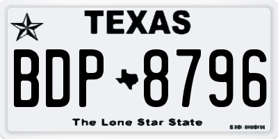 TX license plate BDP8796