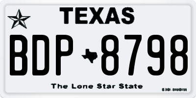 TX license plate BDP8798
